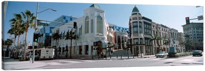 Buildings along the road, Rodeo Drive, Beverly Hills, Los Angeles County, California, USA #2 Canvas Art Print - Beverly Hills