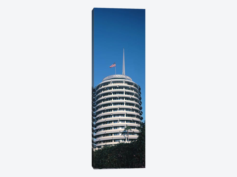 Low angle view of an office building, Capitol Records Building, City of Los Angeles, California, USA by Panoramic Images 1-piece Canvas Artwork