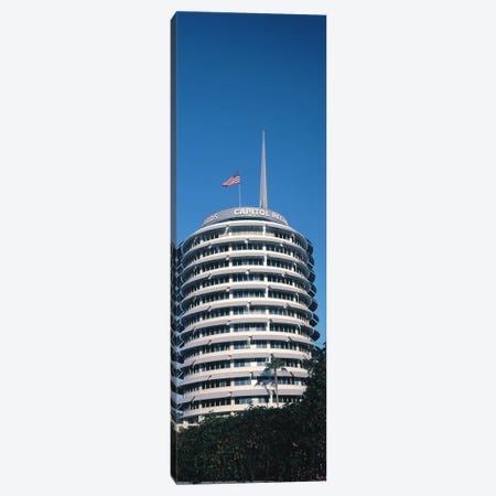 Low angle view of an office building, Capitol Records Building, City of Los Angeles, California, USA Canvas Print #PIM8260} by Panoramic Images Canvas Print