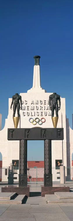 Entrance of a stadium, Los Angeles Memorial Coliseum, Los Angeles, California, USA