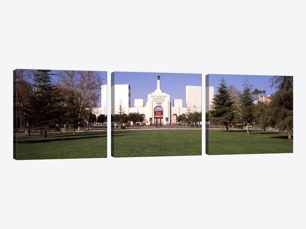 Facade of a stadium, Los Angeles Memorial Coliseum, Los Angeles, California, USA by Panoramic Images 3-piece Art Print