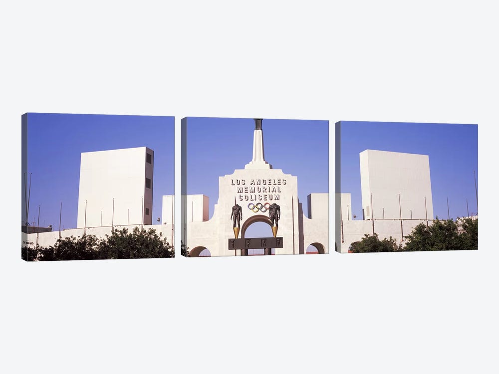 Facade of a stadium, Los Angeles Memorial Coliseum, Los Angeles, California, USA #2 by Panoramic Images 3-piece Canvas Artwork