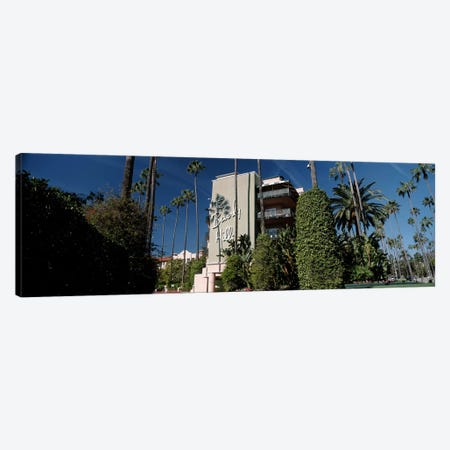 Trees in front of a hotel, Beverly Hills Hotel, Beverly Hills, Los Angeles County, California, USA Canvas Print #PIM8266} by Panoramic Images Canvas Art
