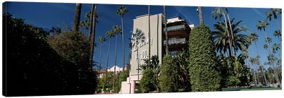 Trees in front of a hotel, Beverly Hills Hotel, Beverly Hills, Los Angeles County, California, USA Canvas Art Print - California Art