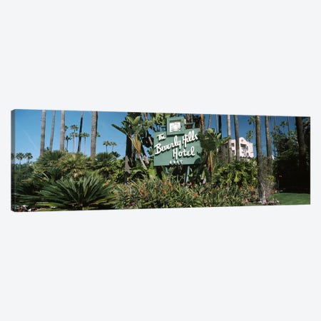 Signboard of a hotel, Beverly Hills Hotel, Beverly Hills, Los Angeles County, California, USA Canvas Print #PIM8267} by Panoramic Images Canvas Artwork