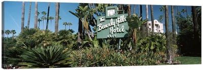 Signboard of a hotel, Beverly Hills Hotel, Beverly Hills, Los Angeles County, California, USA Canvas Art Print - Beverly Hills