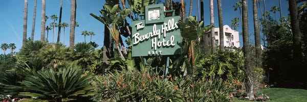 Beverly Hills: Signboard of a hotel, Beverly Hills Hotel, Beverly Hills, Los Angeles County, California, USA by Panoramic Images