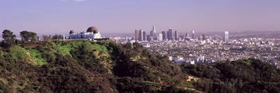 Observatory on a hill with cityscape in the background, Griffith Park Observatory, Los Angeles, California, USA 2010 #2 by Panoramic Images framed canvas print
