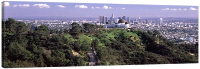 Observatory on a hill with cityscape in the background, Griffith Park Observatory, Los Angeles, California, USA 2010 #3 Canvas Art Print - Los Angeles Skylines