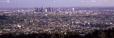 Aerial view of a cityscape, Los Angeles, California, USA 2010 by Panoramic Images framed canvas print