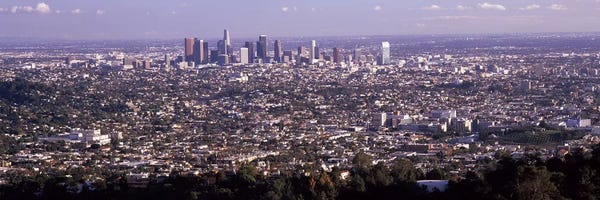 Los Angeles Skylines: Aerial view of a cityscape, Los Angeles, California, USA 2010 by Panoramic Images