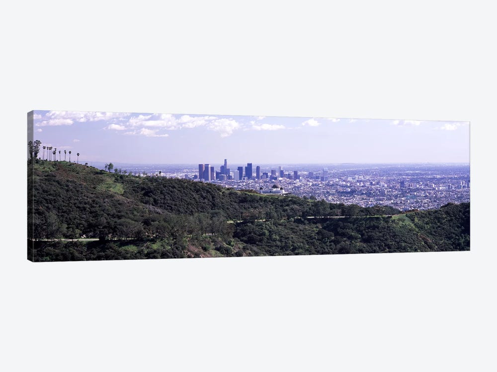 Aerial view of a cityscape, Griffith Park Observatory, Los Angeles, California, USA 2010 by Panoramic Images 1-piece Canvas Art Print