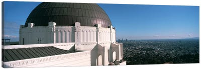 Observatory with cityscape in the background, Griffith Park Observatory, Los Angeles, California, USA 2010 Canvas Art Print - Los Angeles Art