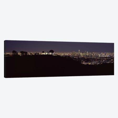 City lit up at night, Griffith Park Observatory, Los Angeles, California, USA 2010 Canvas Print #PIM8277} by Panoramic Images Canvas Art Print