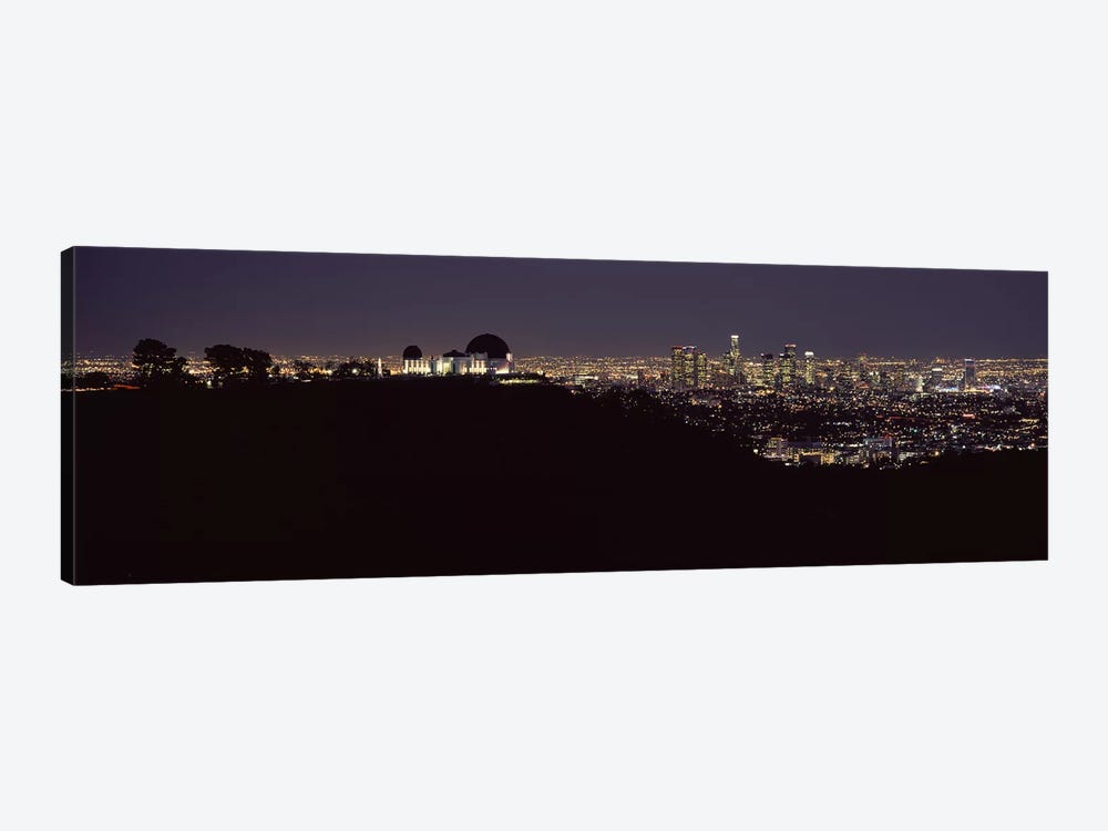 City lit up at night, Griffith Park Observatory, Los Angeles, California, USA 2010 by Panoramic Images 1-piece Canvas Art