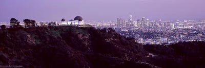 Aerial view of a cityscape, Griffith Park Observatory, Los Angeles, California, USA 2010 #3 by Panoramic Images framed canvas print