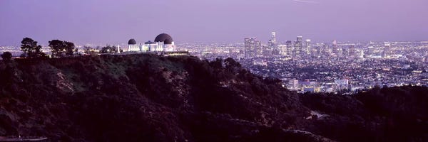 Los Angeles Skylines: Aerial view of a cityscape, Griffith Park Observatory, Los Angeles, California, USA 2010 #3 by Panoramic Images