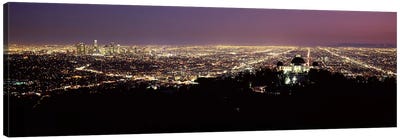 Aerial view of a cityscape, Griffith Park Observatory, Los Angeles, California, USA 2010 #4 Canvas Art Print - Los Angeles Skylines