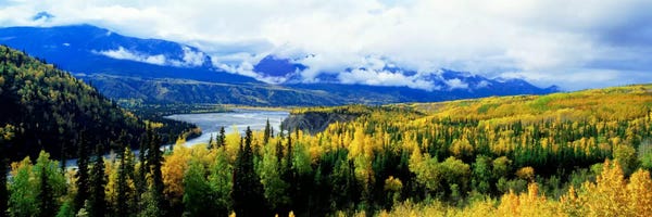 Yukon: Cloudy Forested Landscape Featuring The Yukon River by Panoramic Images