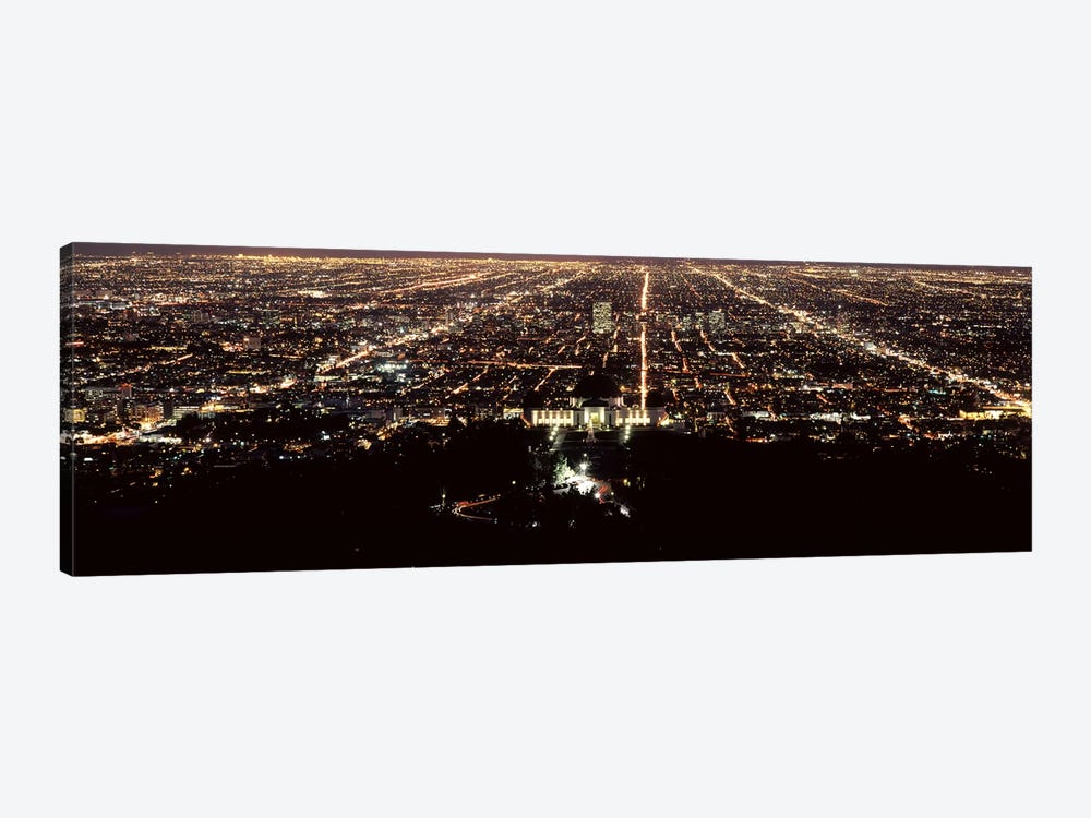 Aerial view of a cityscape, Griffith Park Observatory, Los Angeles, California, USA by Panoramic Images 1-piece Canvas Artwork
