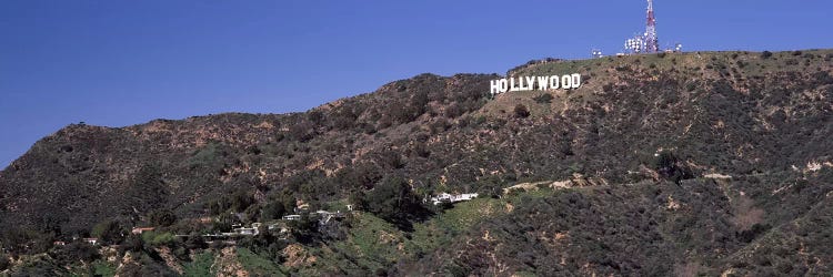 Hollywood sign on a hill, Hollywood Hills, Hollywood, Los Angeles, California, USA