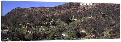 Hollywood sign on a hill, Hollywood Hills, Hollywood, Los Angeles, California, USA #3 Canvas Art Print - Hill & Hillside Art
