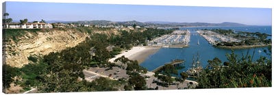 High-Angle View Of Dana Point Harbor, Dana Point, Orange County, California, USA Canvas Art Print - Harbor & Port Art