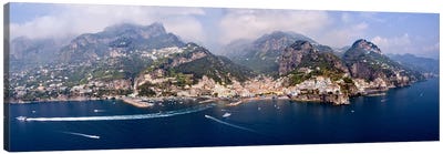 Aerial View Of Amalfi & Atrani, Amalfi Coast, Campania, South Tyrol, Italy Canvas Art Print
