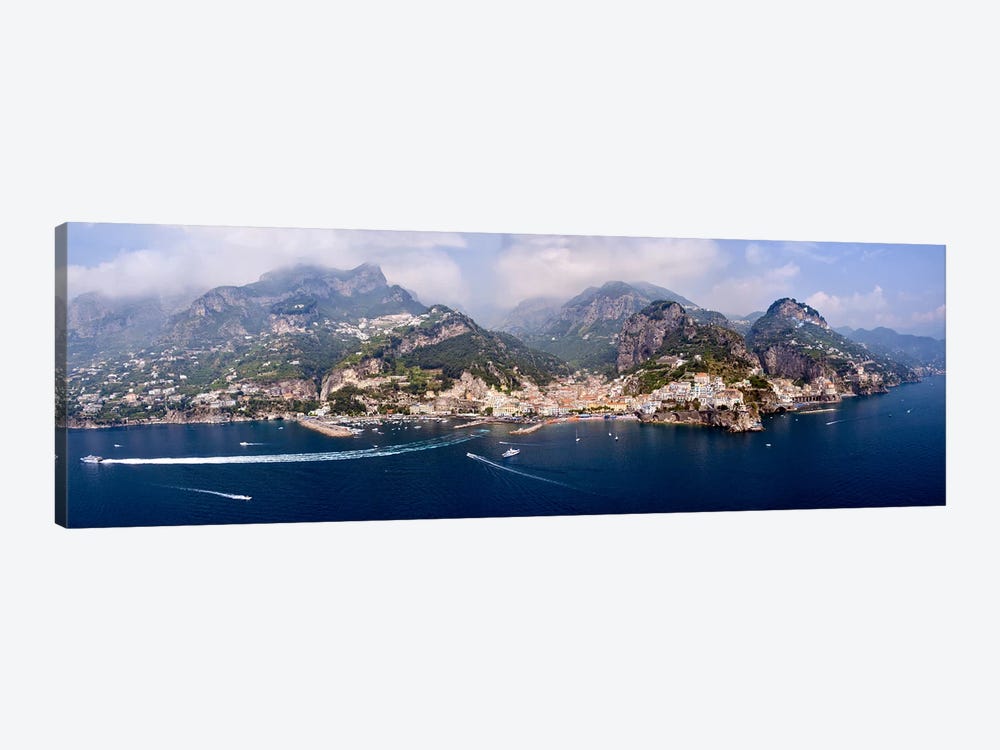 Aerial View Of Amalfi & Atrani, Amalfi Coast, Campania, South Tyrol, Italy by Panoramic Images 1-piece Canvas Artwork