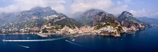 Campania: Aerial View Of Amalfi & Atrani, Amalfi Coast, Campania, South Tyrol, Italy by Panoramic Images