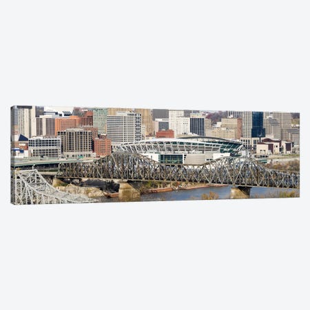 Bridge across a river, Paul Brown Stadium, Cincinnati, Hamilton County, Ohio, USA Canvas Print #PIM8298} by Panoramic Images Canvas Artwork