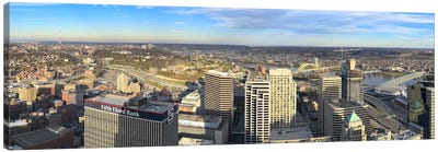 Aerial view of a city, Cincinnati, Hamilton County, Ohio, USA 2010 Canvas Art Print - Ohio Art
