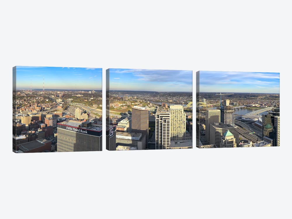 Aerial view of a city, Cincinnati, Hamilton County, Ohio, USA 2010 3-piece Canvas Artwork