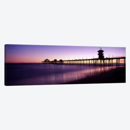 Huntington Beach Pier At Dusk, Huntington Beach, Orange County, California, USA Canvas Print #PIM8307} by Panoramic Images Art Print