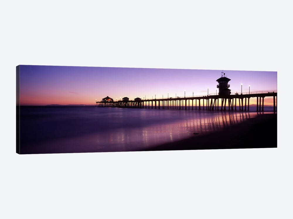 Huntington Beach Pier At Dusk, Huntington Beach, Orange County, California, USA by Panoramic Images 1-piece Canvas Wall Art