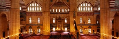 Interiors of a mosqueSelimiye Mosque, Edirne, Turkey by Panoramic Images framed canvas print