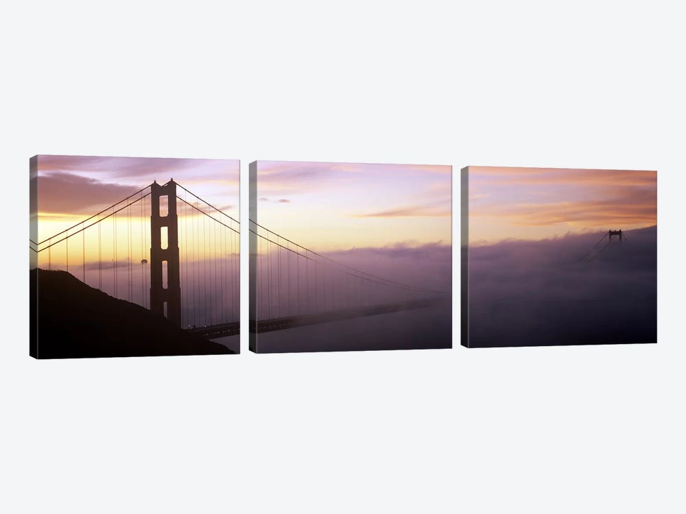 Fog Covered Golden Gate Bridge, San Francisco, California, USA by Panoramic Images 3-piece Art Print