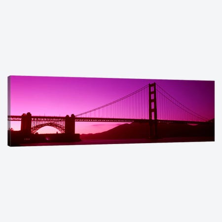 Low angle view of a suspension bridge, Golden Gate Bridge, San Francisco Bay, San Francisco, California, USA Canvas Print #PIM8324} by Panoramic Images Art Print