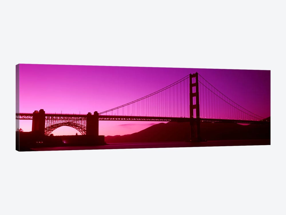 Low angle view of a suspension bridge, Golden Gate Bridge, San Francisco Bay, San Francisco, California, USA by Panoramic Images 1-piece Canvas Art Print