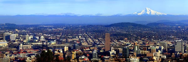 Oregon: Buildings in a city viewed from Pittock Mansion, Portland, Multnomah County, Oregon, USA 2010 by Panoramic Images