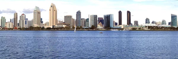 San Diego: Buildings at the waterfront, view from Coronado Island, San Diego, California, USA 2010 by Panoramic Images