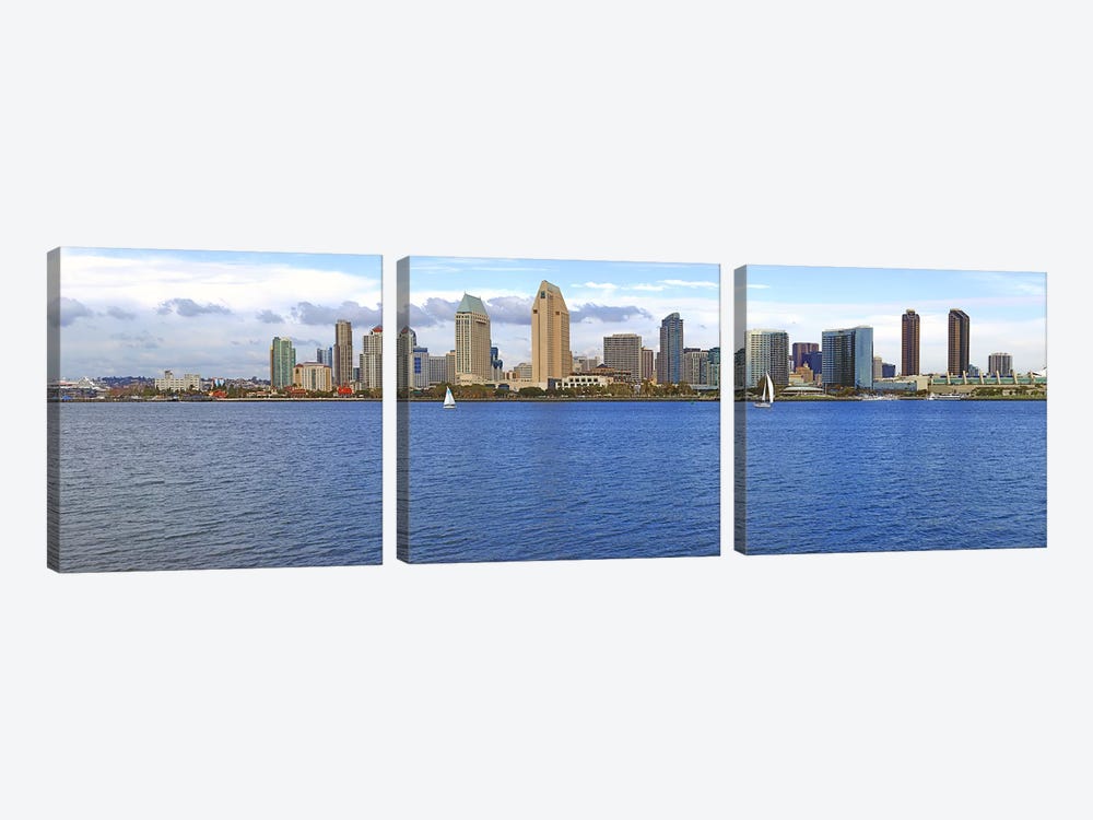 Buildings at the waterfront, San Diego, California, USA 2010 #9 by Panoramic Images 3-piece Canvas Art Print