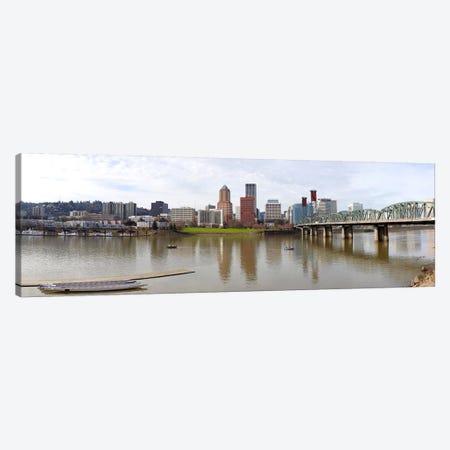 Buildings at the waterfront, Willamette River, Portland, Multnomah County, Oregon, USA 2010 Canvas Print #PIM8332} by Panoramic Images Canvas Print