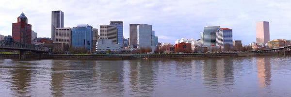 Portland: Buildings at the waterfront, Portland, Multnomah County, Oregon, USA by Panoramic Images