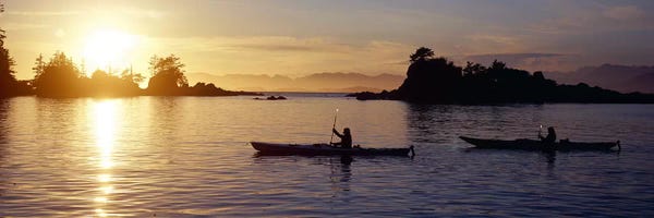 Canoes: Sunset Over Broken Islands Group, Pacific Rim National Park Reserve, British Columbia, Canada by Panoramic Images
