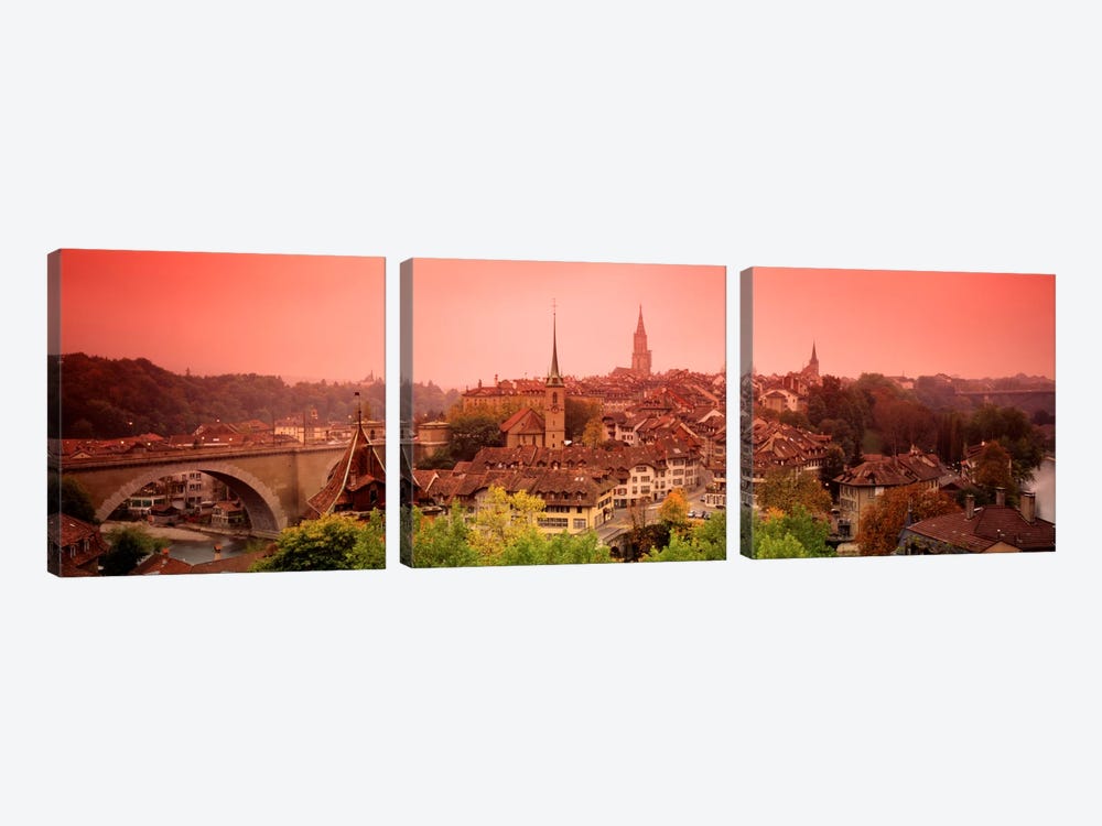 Dusk Bern Switzerland by Panoramic Images 3-piece Canvas Wall Art