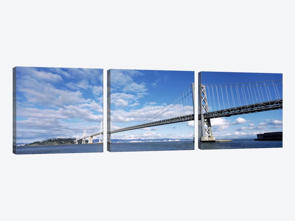 Bridge across a bay, Bay Bridge, San Francisco Bay, San Francisco, California, USA by Panoramic Images 3-piece Canvas Art