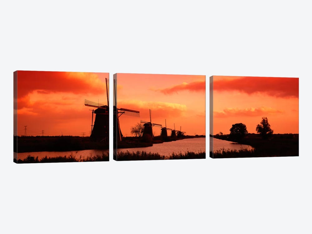 Windmills Holland Netherlands by Panoramic Images 3-piece Art Print