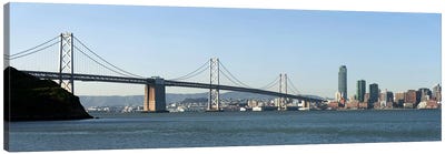 Suspension bridge across a bay, Bay Bridge, San Francisco Bay, San Francisco, California, USA 2010 Canvas Art Print - San Francisco Skylines