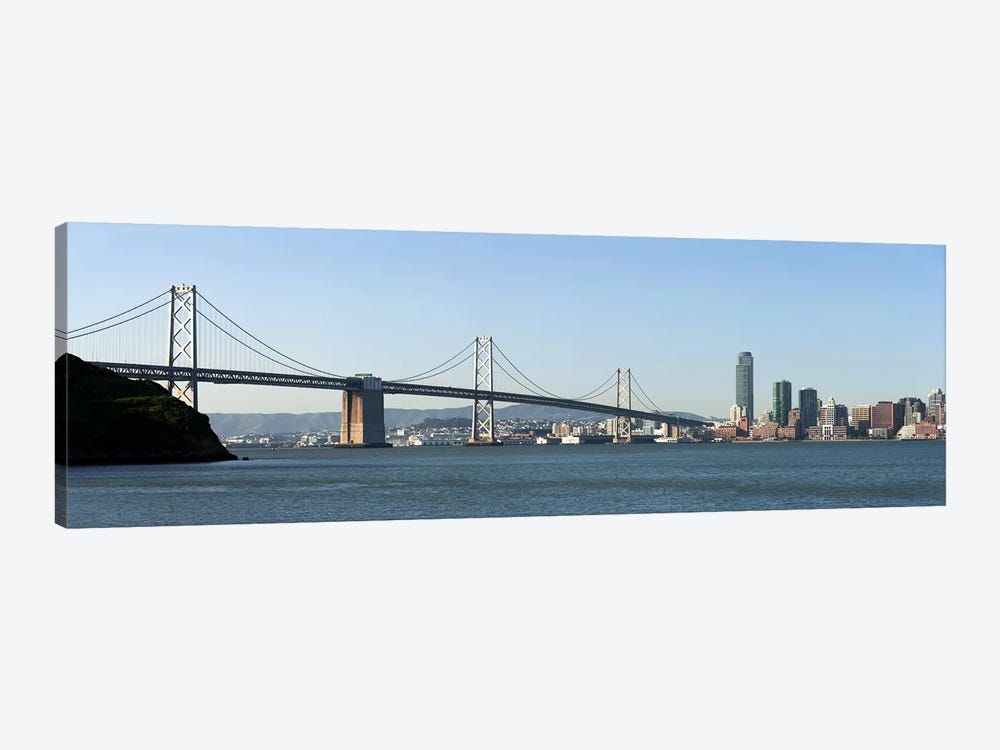Suspension bridge across a bay, Bay Bridge, San Francisco Bay, San Francisco, California, USA 2010 by Panoramic Images 1-piece Canvas Wall Art